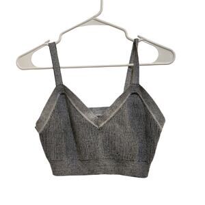 Wild Fable Gray Soft Knit Sweater Tank Top Lounge V-Neck Bralette Size Medium